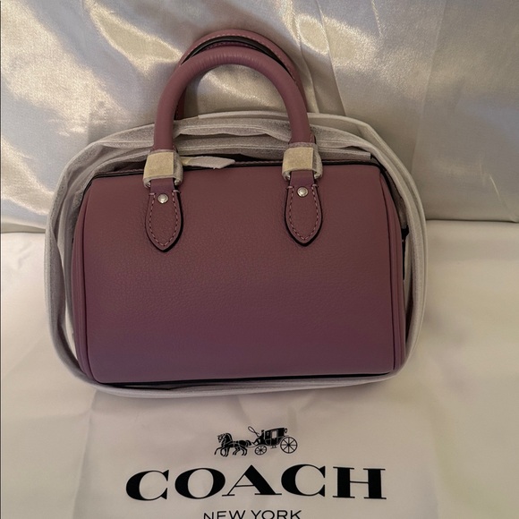 💜 Coach NWT Purple Jasmine Mini Rowan Crossbody Bag with Silver Hardware - Picture 4 of 7